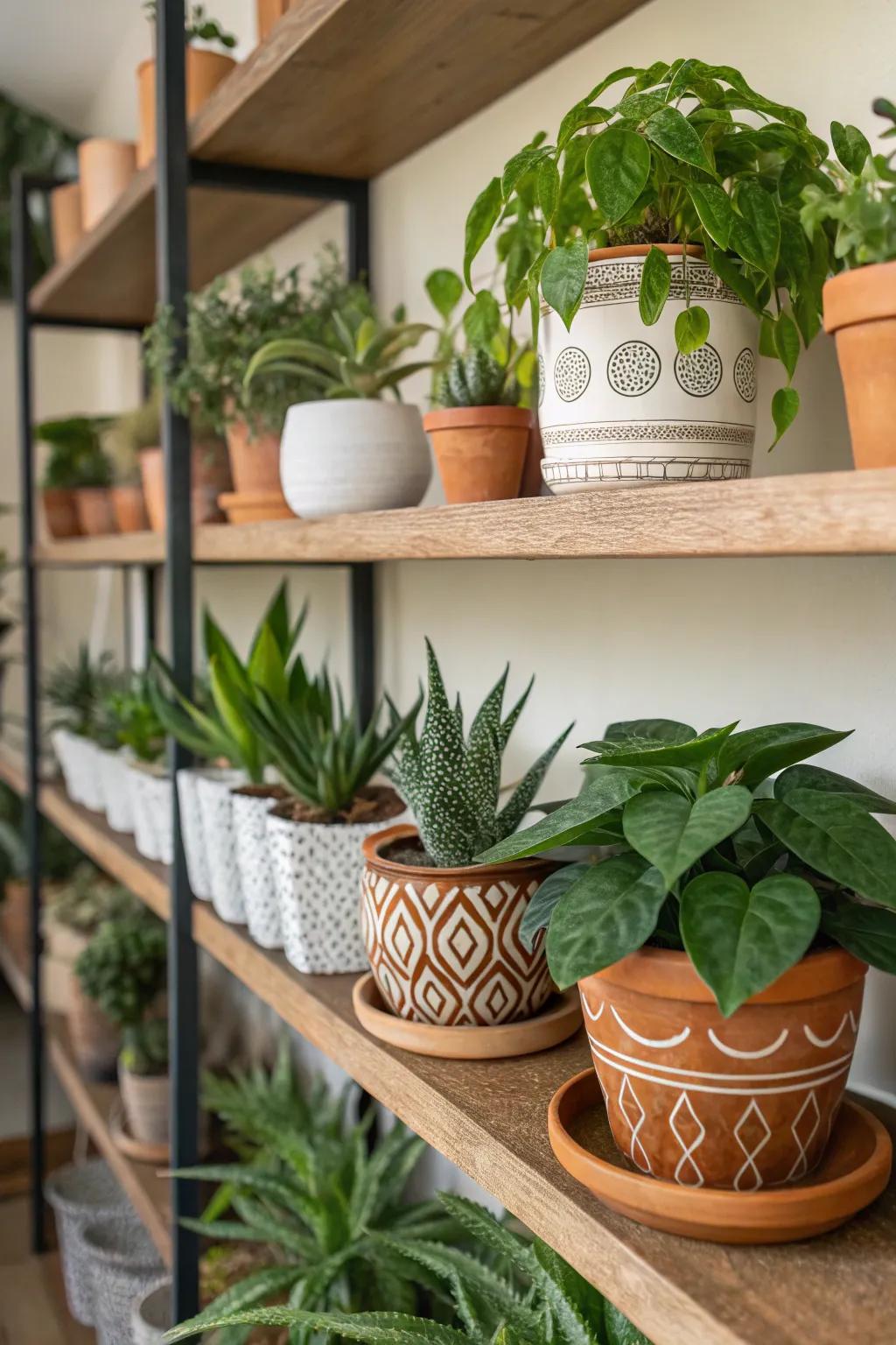 Unite disparate receptacle textures to engender visual intrigue.