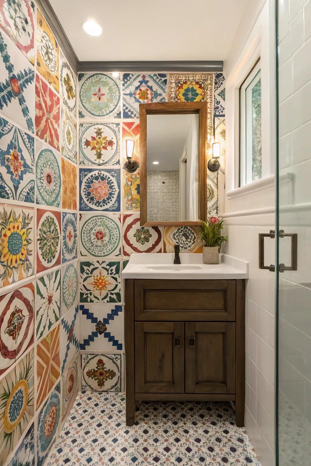 Artisan tiles introduce artistic allure.