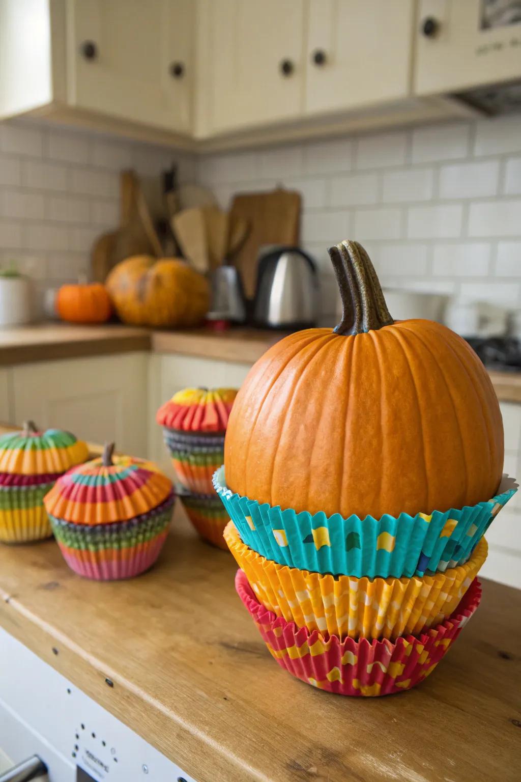 Confectionery casing liners fashion an enjoyable and textured gourd aesthetic.