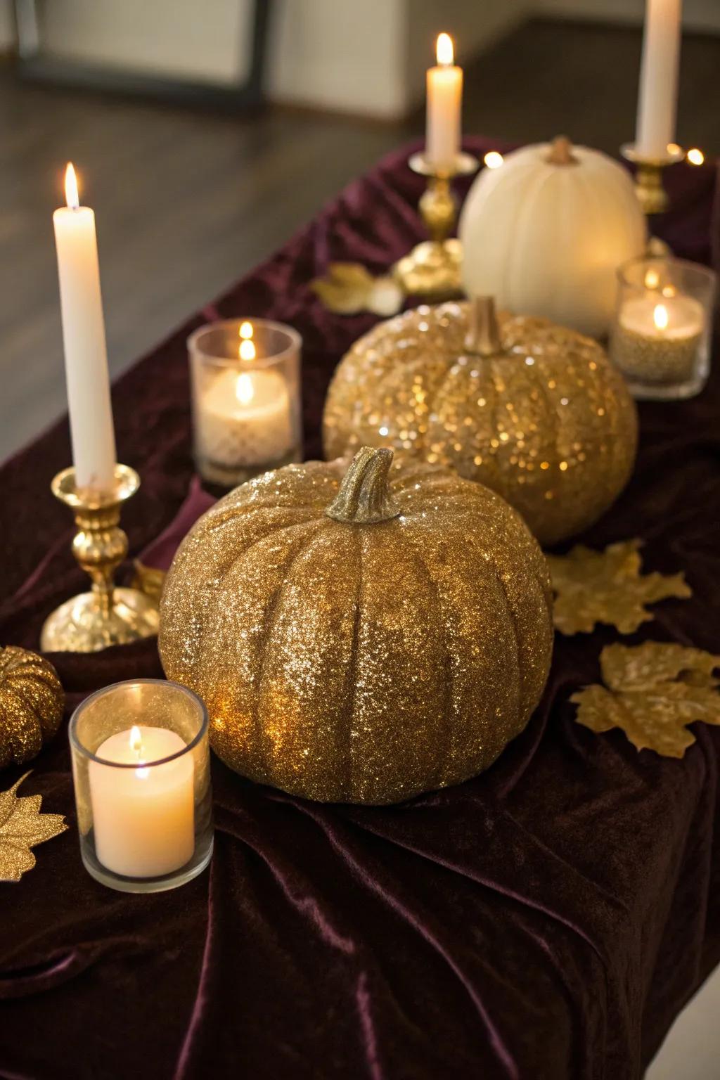 Construct a spellbinding display with radiant glimmer pumpkins.