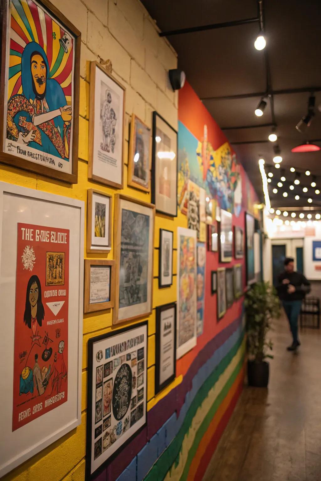 Vibrant art introduces vitality to your rec room.