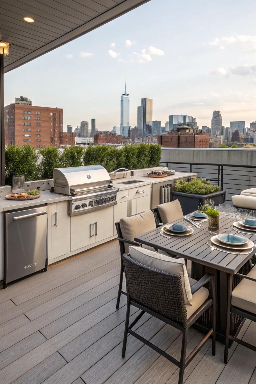 Create exceptional culinary delights on your rooftop deck with a fully-equipped external culinary zone.