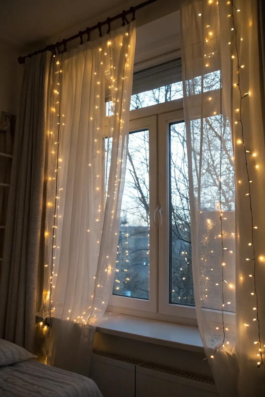 Introduce a hint of enchantment with fairy light curtains, transforming any space into a dreamy sanctuary.
