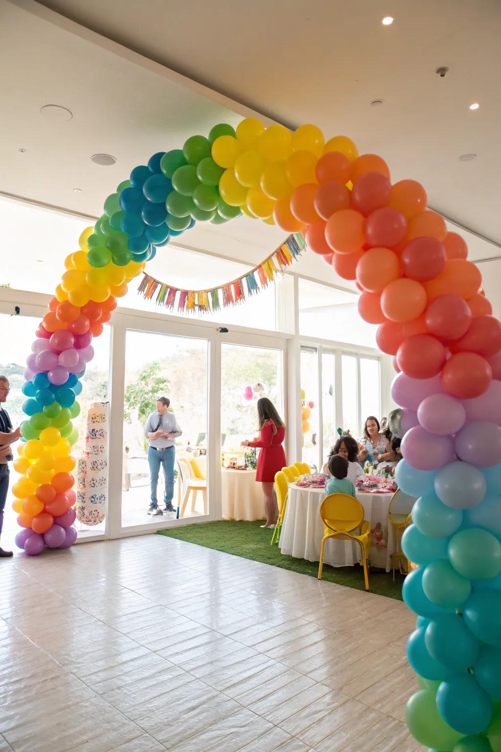 A fanciful balloon entrance, introducing a playful sensation to any celebration.