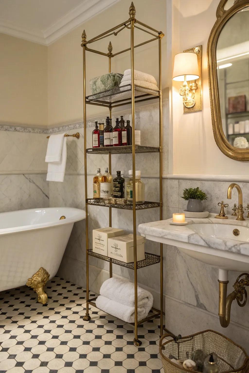 Classic brass fixtures append an eternal sophistication to your shower.