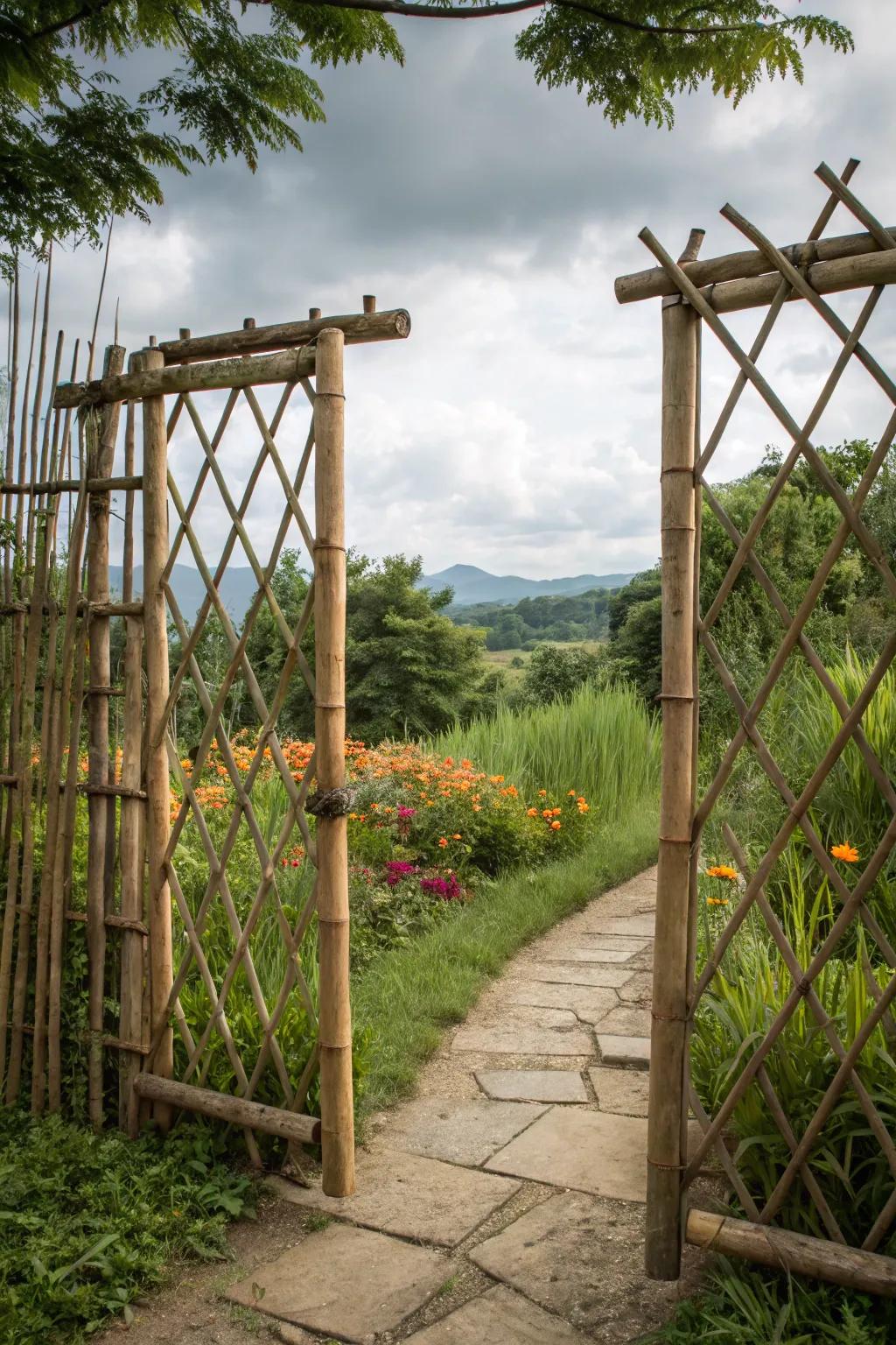 A cane gate embodying sustainability.