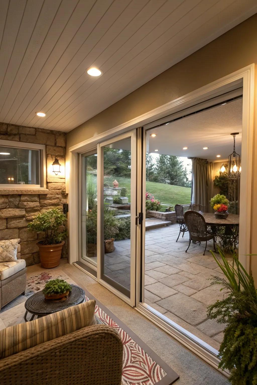 Indoor-outdoor transitions enhance space and light.