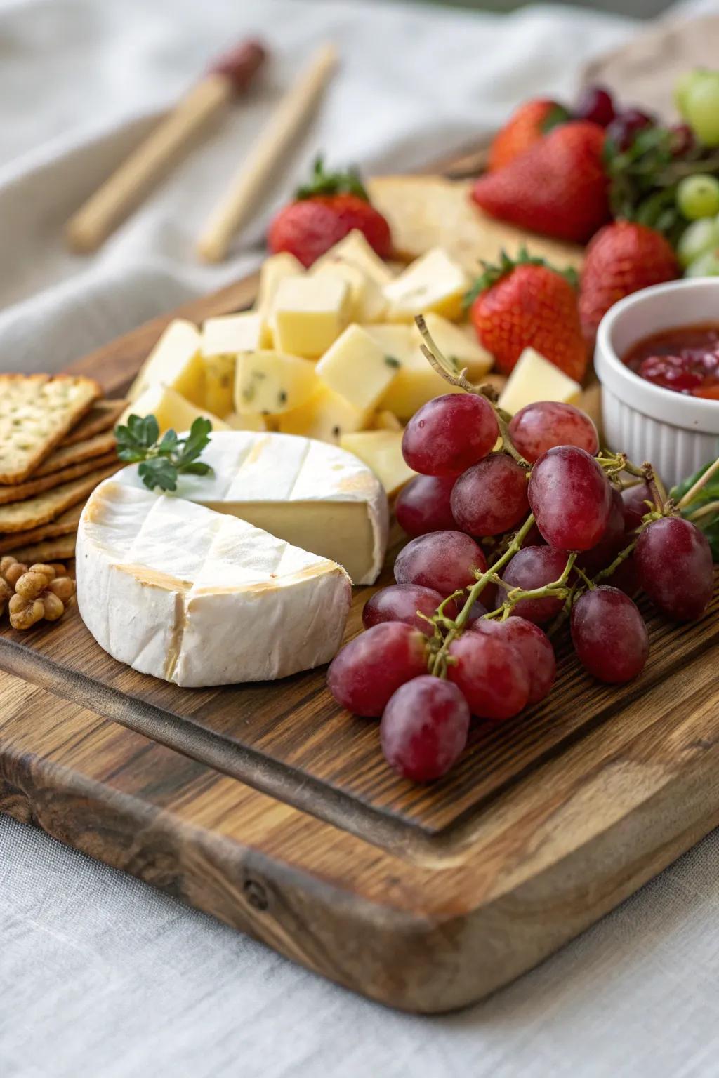 Fruit and cheese constitute a harmonious association.