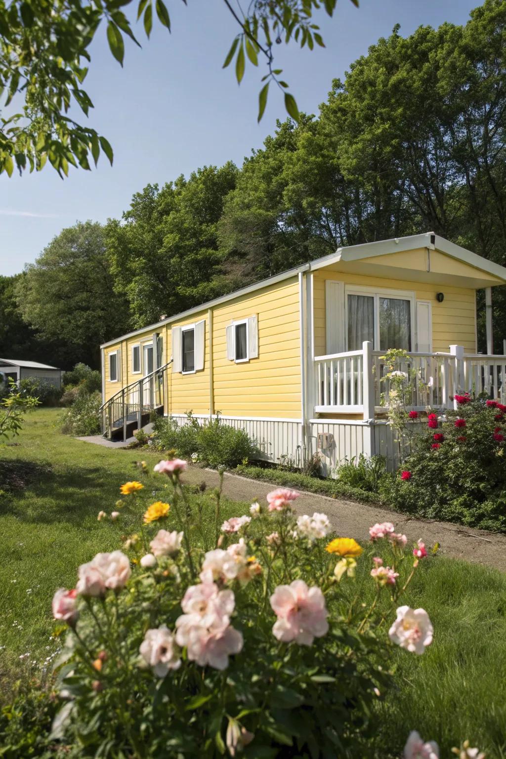 Radiant gold appends warmth and cheer to your mobile home's appearance.