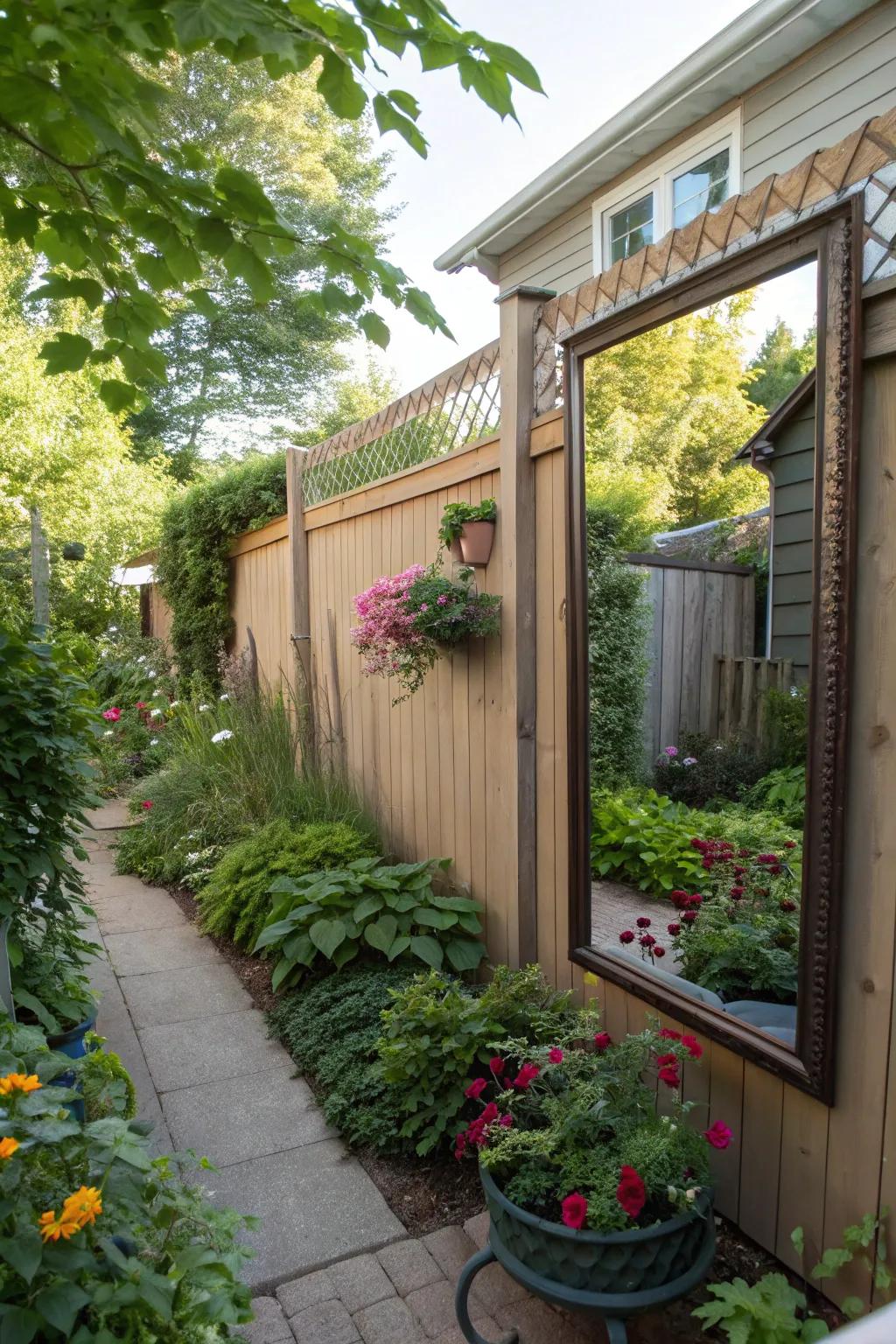 Reflective surfaces can make your backyard feel more expansive and open.