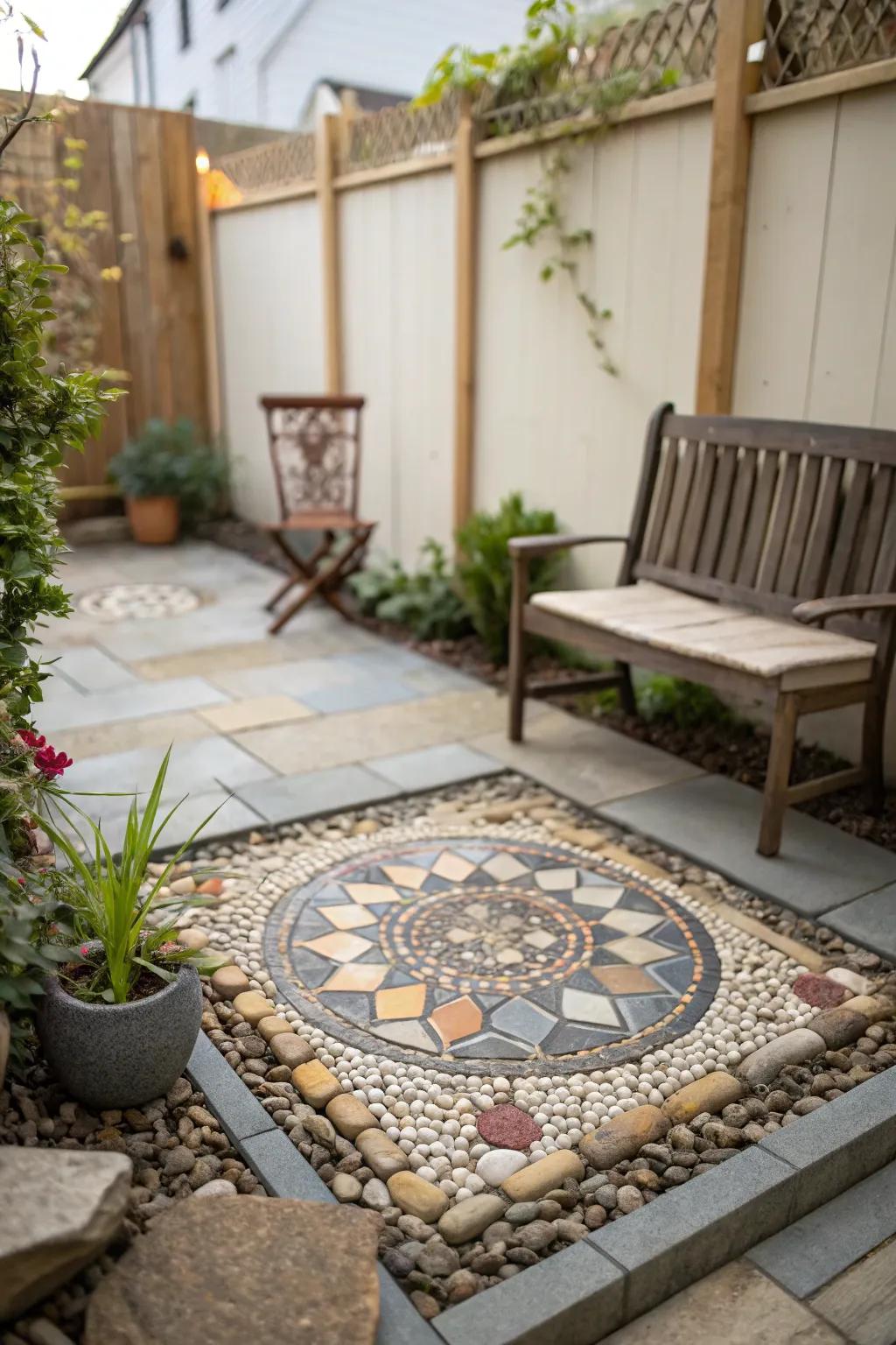 Artistic designs contribute an artistic flair to smaller patios.