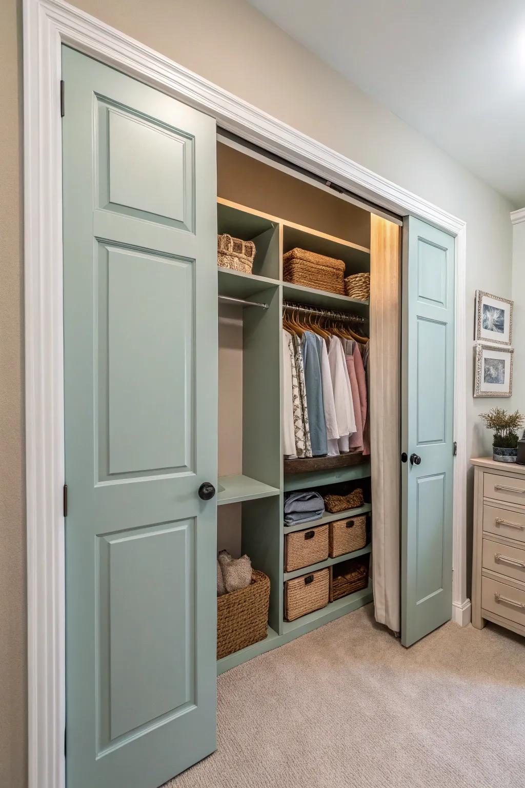 Matching paint fosters a seamless, spacious feel.