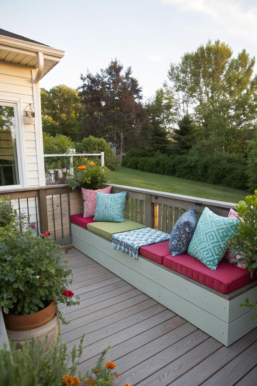 Custom seating delivers both functionality and a sleek aesthetic.