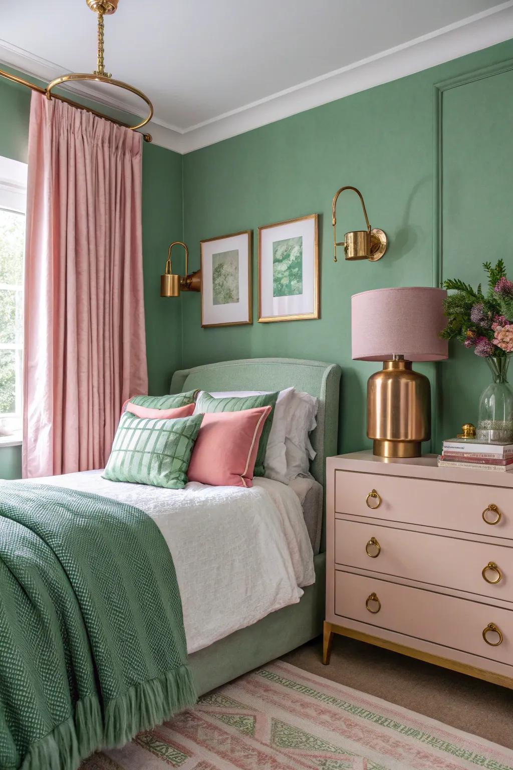 Unforeseen color pairings establish a contemporary dynamic.