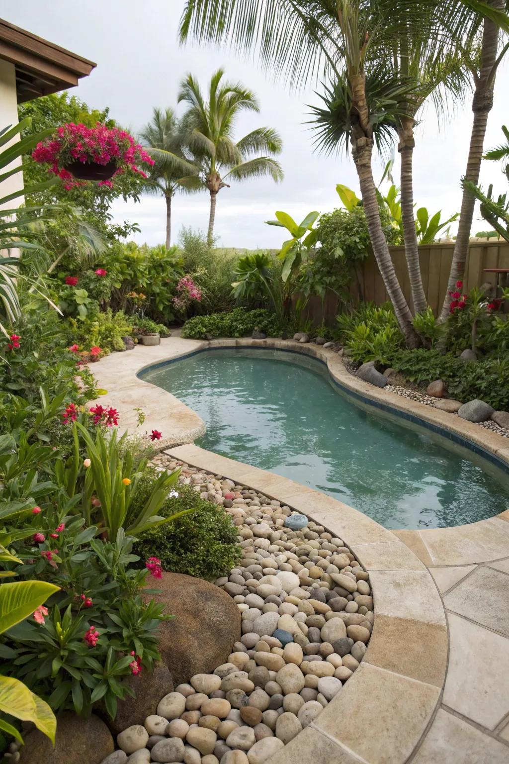 A coastline entry imparts a natural coastline sensation to your pool.
