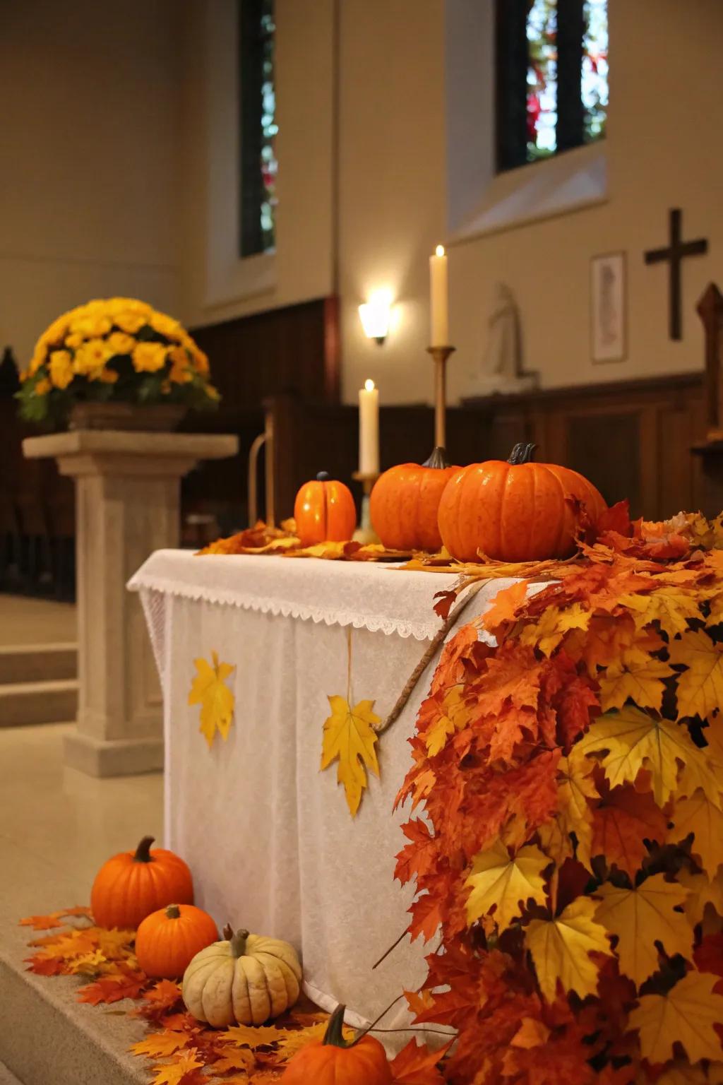 Reflecting the cyclic seasons through themed sacred space adornments.