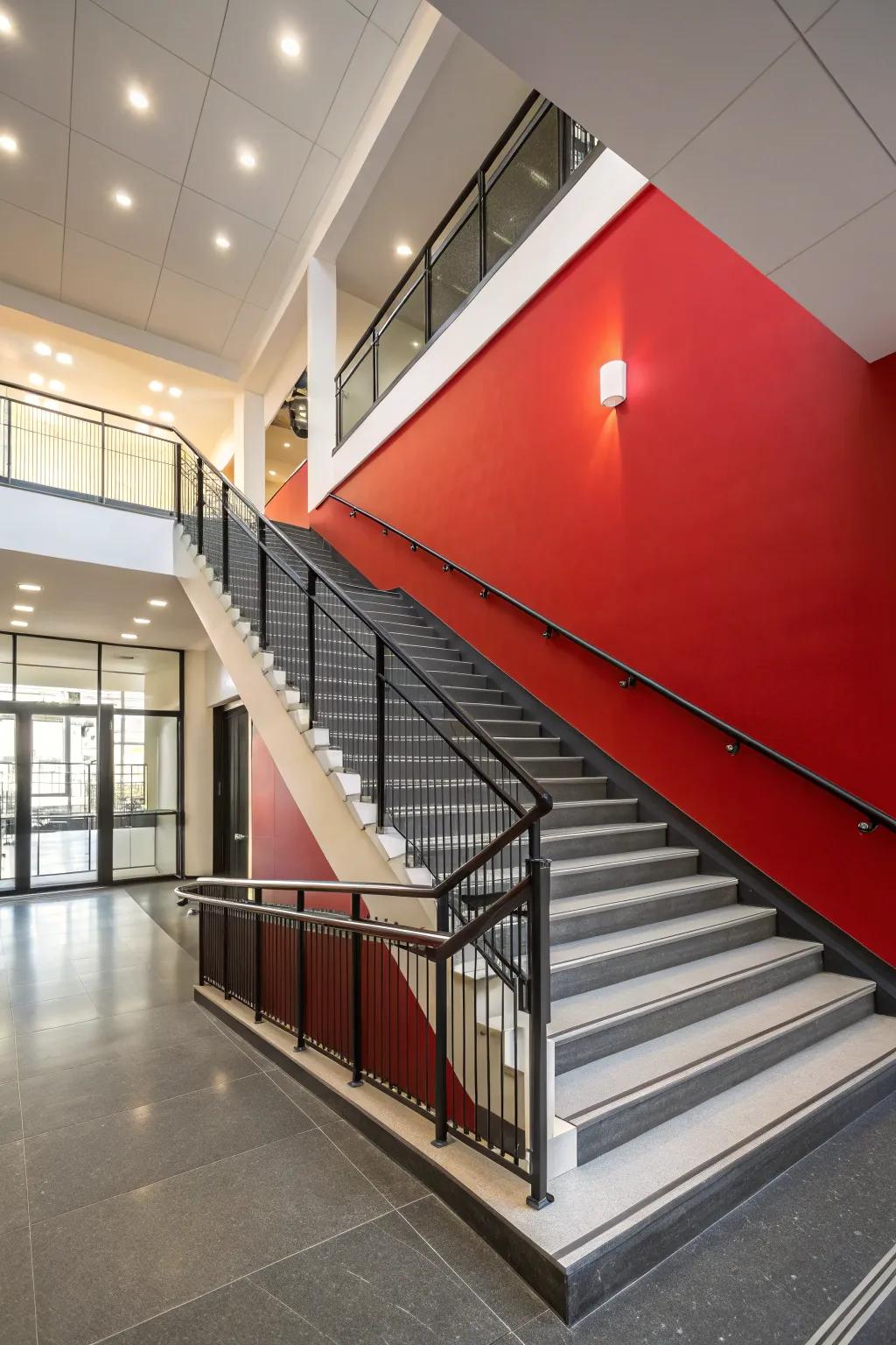 Accentuated hues can refresh and redefine your stairwell.