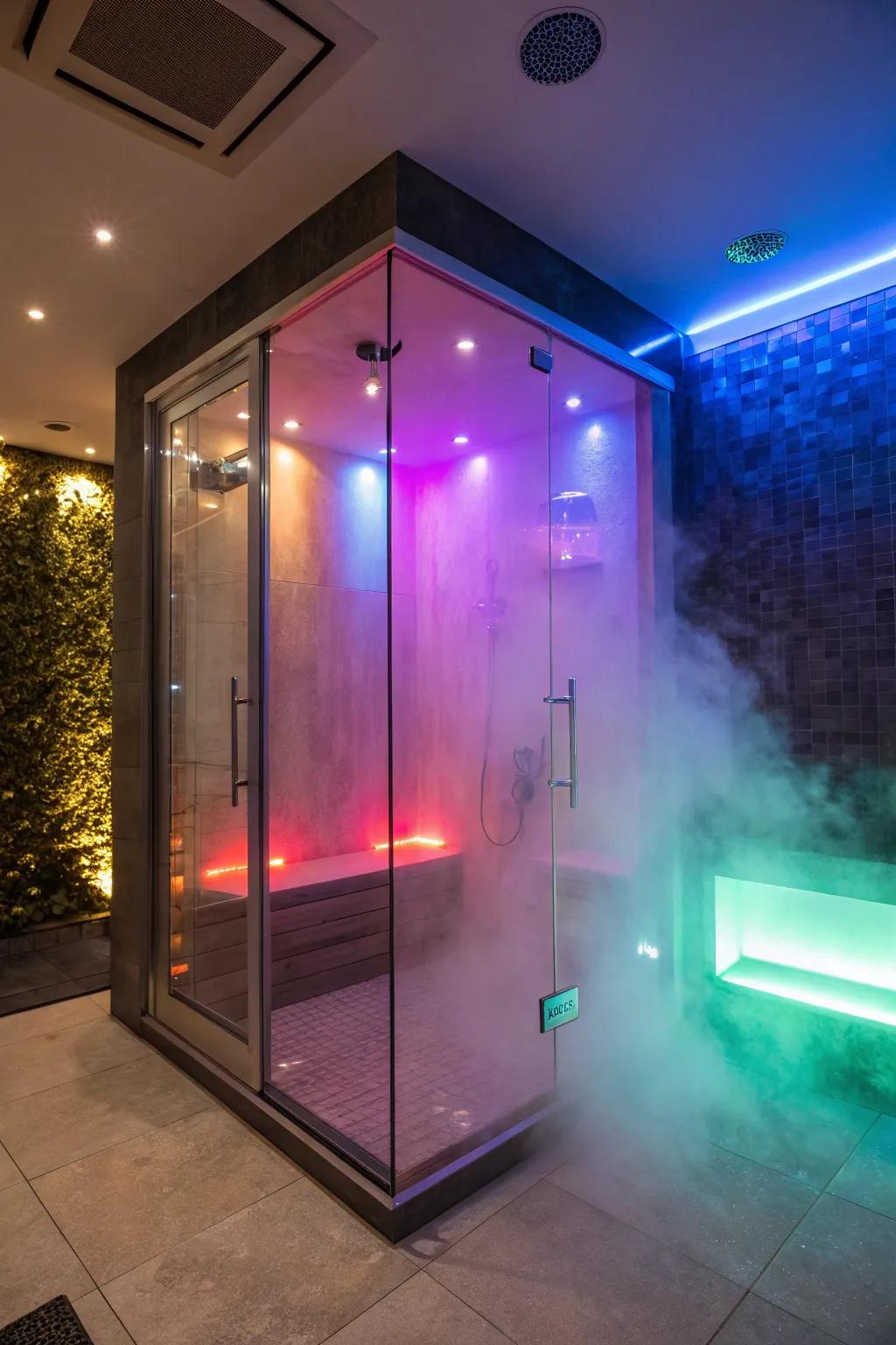 Chromatherapy adds a tailored nuance to steam facilities.
