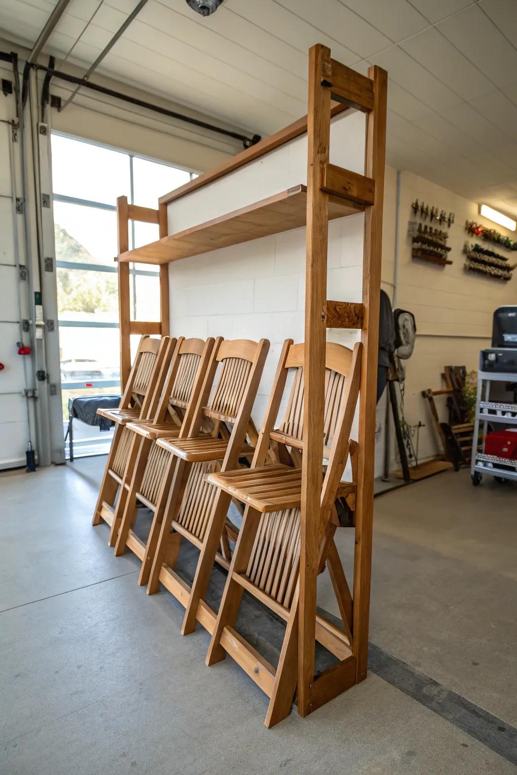 For a customized stowage option, construct a rack to your own design.