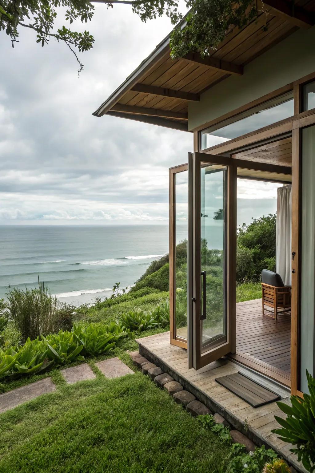 Unroofed living areas with flowing indoor-outdoor transition.