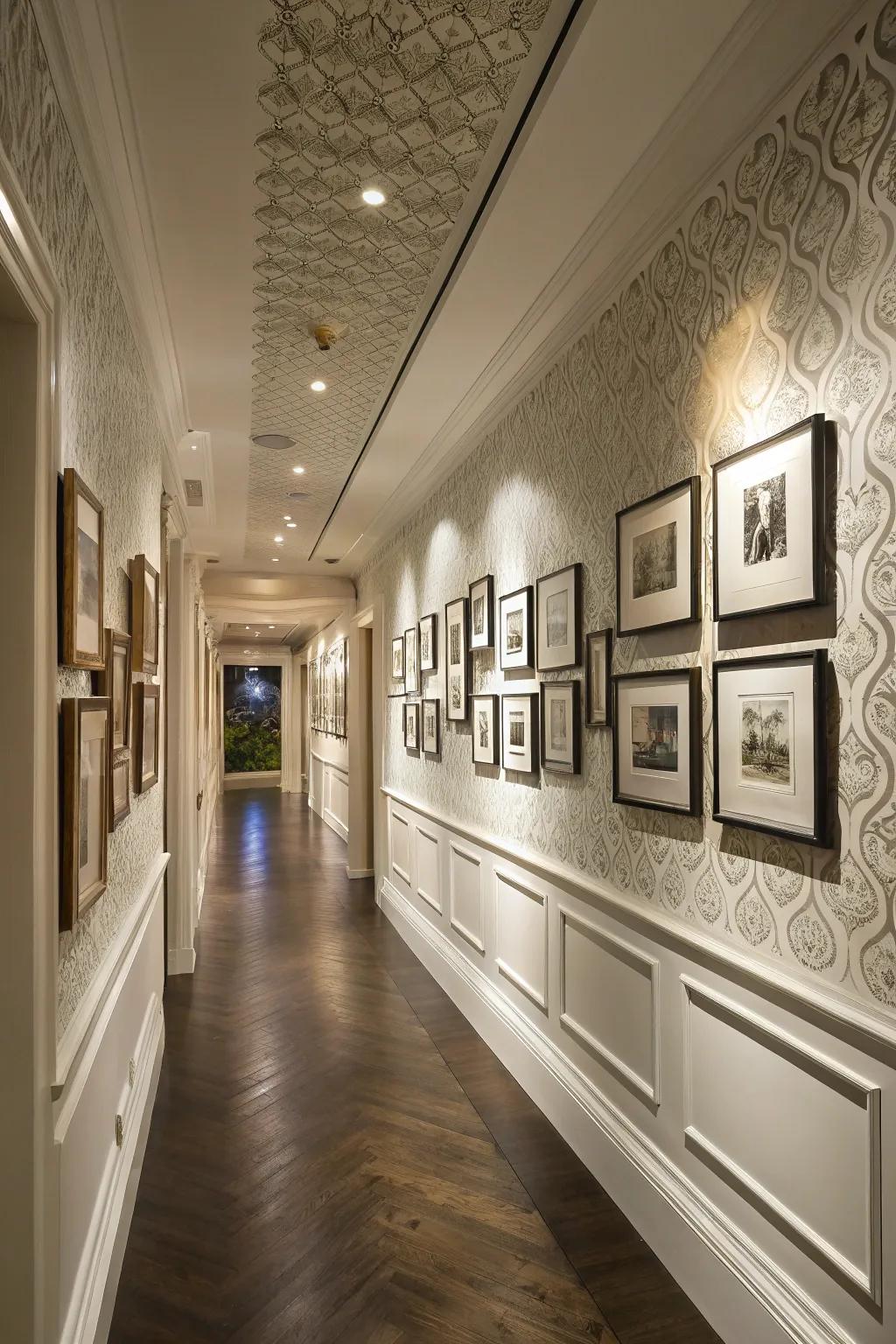 An entrance hall showcasing framed wall paneling.