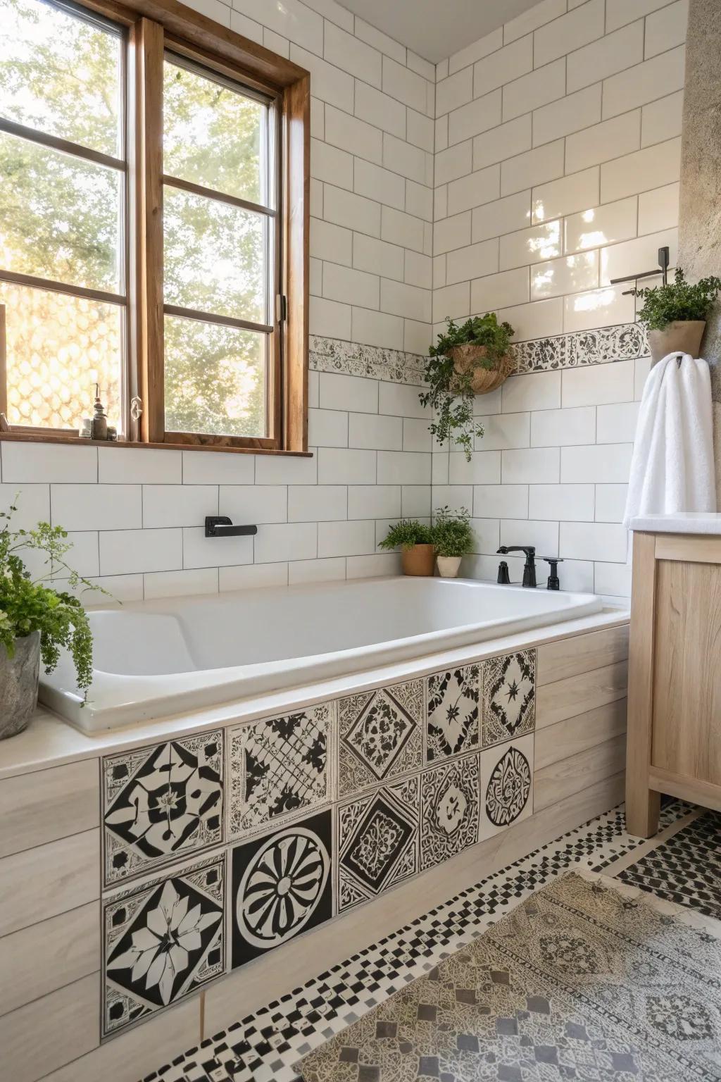 Embrace graceful simplicity with a monochromatic surface tub enclosure that exudes timeless sophistication.