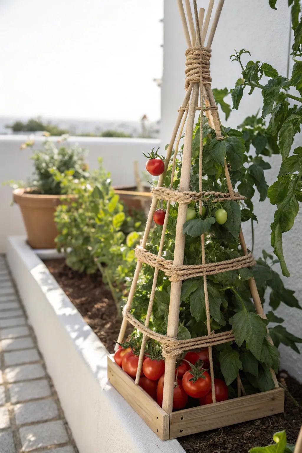 Elevate your garden with a touch of self-made elegance: Craft your own tomato enclosure for a stylish and sturdy solution.