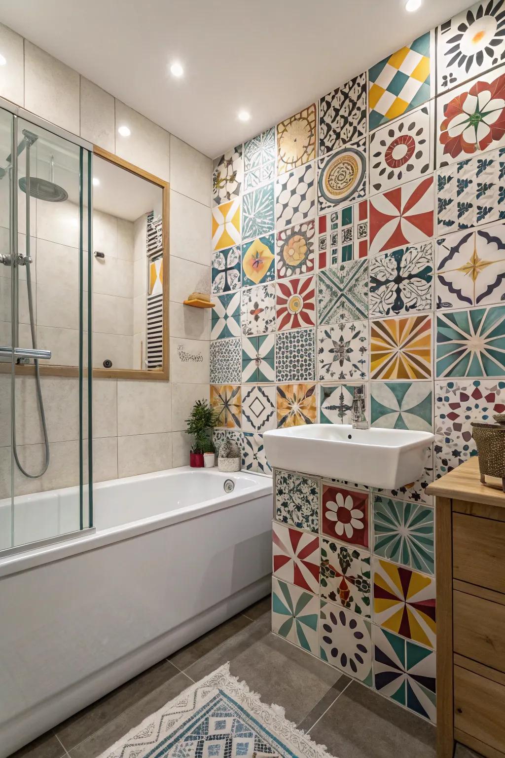 Geometric patterns introduce structure and visual intrigue.