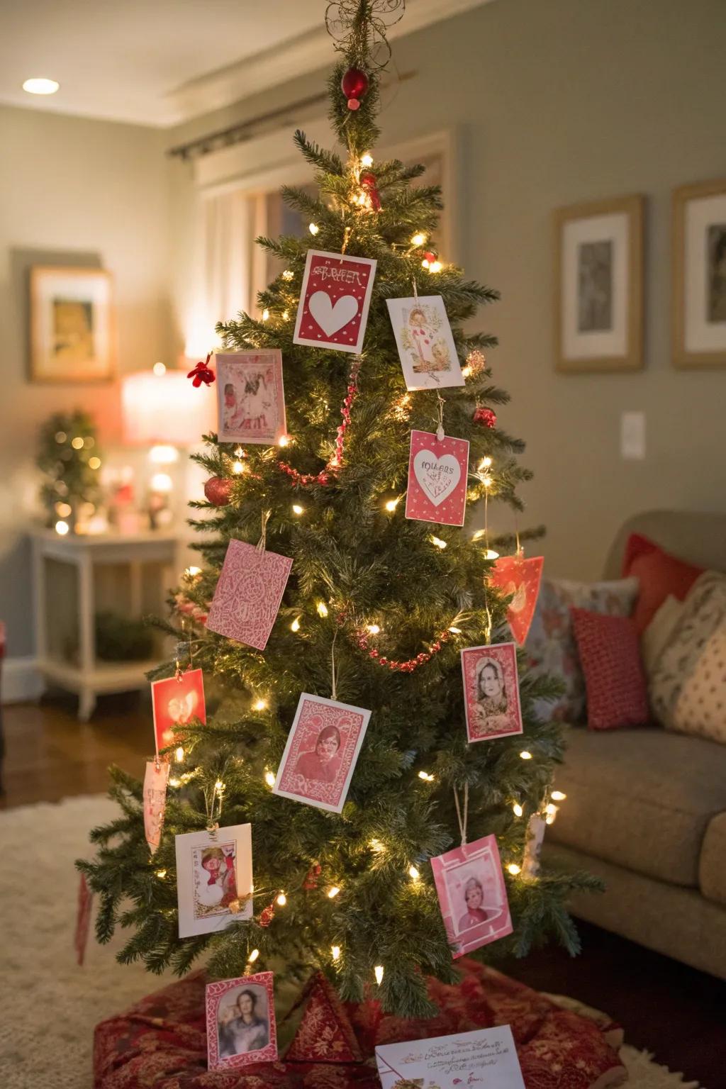 Vintage Valentine's correspondence introduces nostalgia and charm to your tree.
