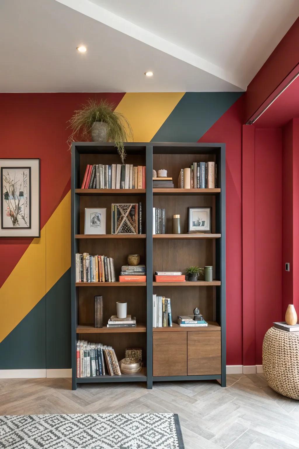 Audacious color projections serve to accentuate and amplify your shelving compositions.