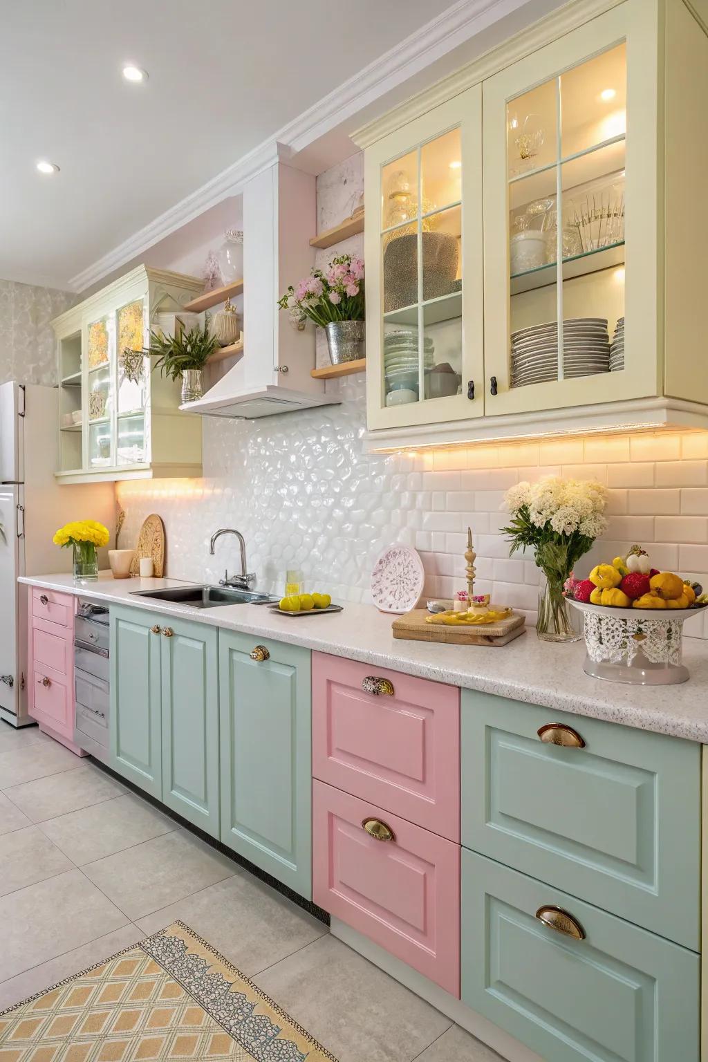 Establish cohesion through coordinated shades in moldings.