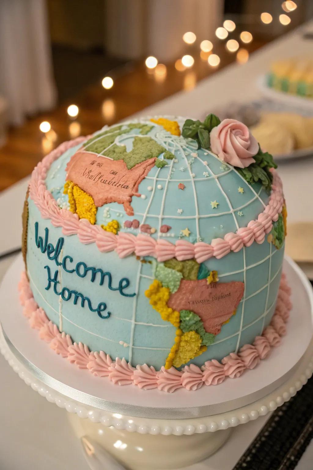 A custom-designed cake, celebrating their return in a delicious and meaningful way.