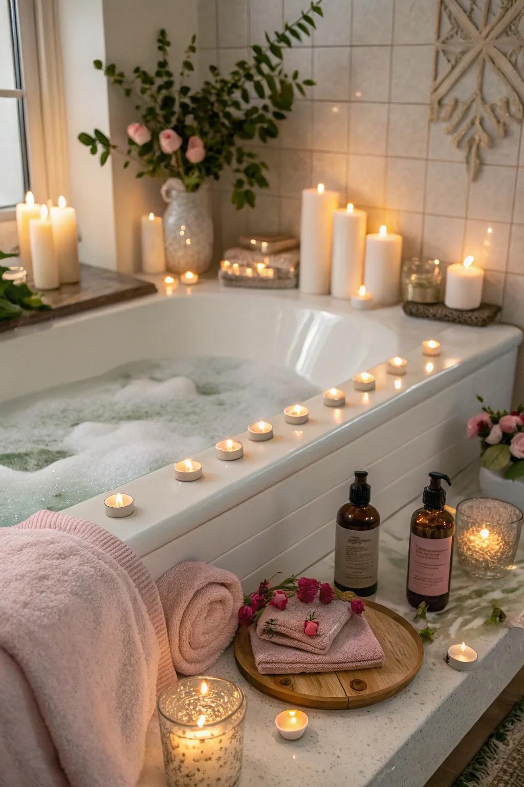 A serene spa day arrangement in the comfort of your home.
