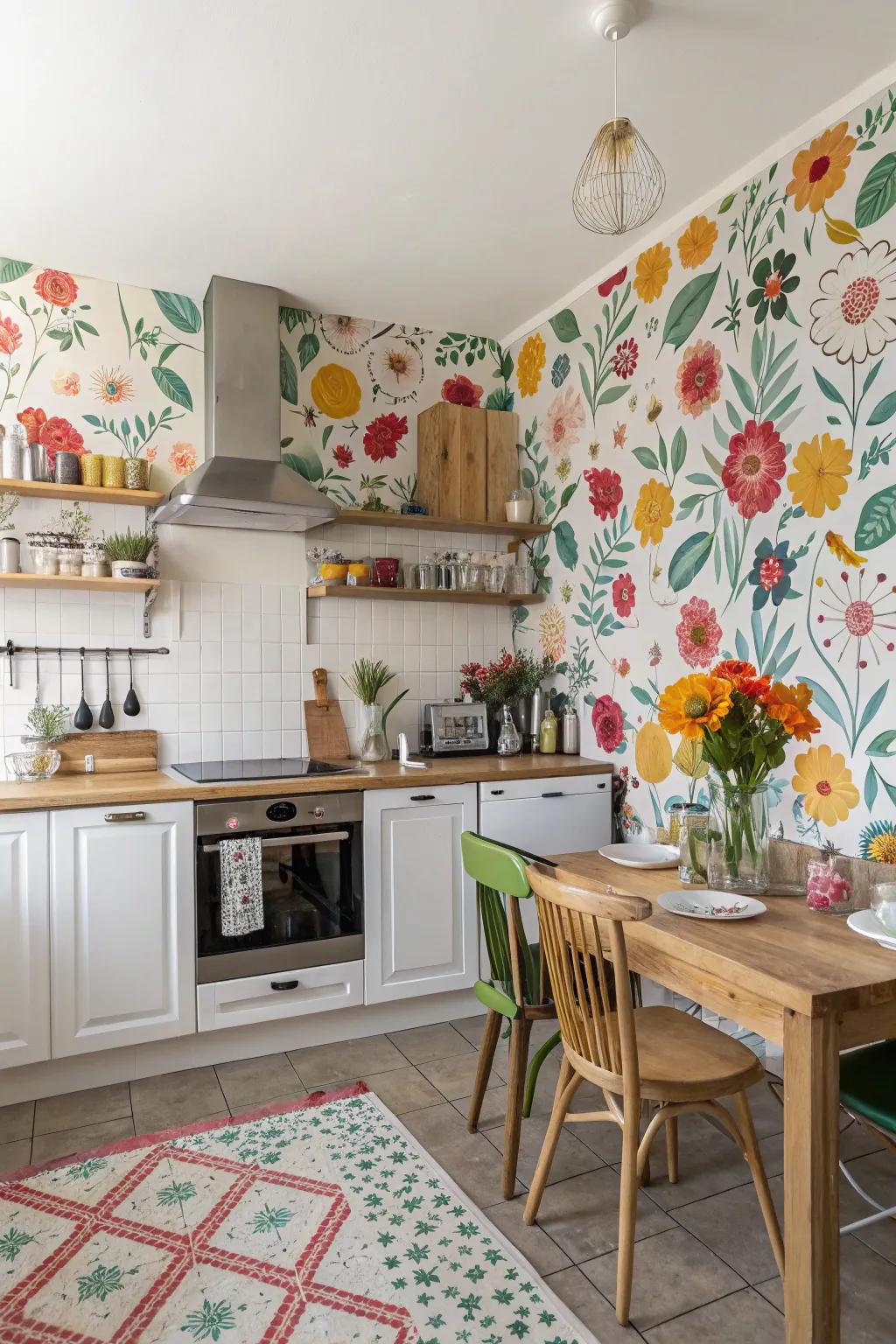 Capricious wallpaper imparts persona and elation.