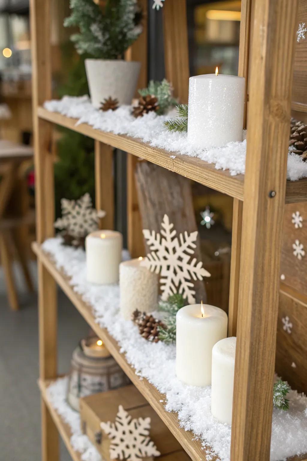 Imitation snow appends a dash of playful winter magic to your décor.