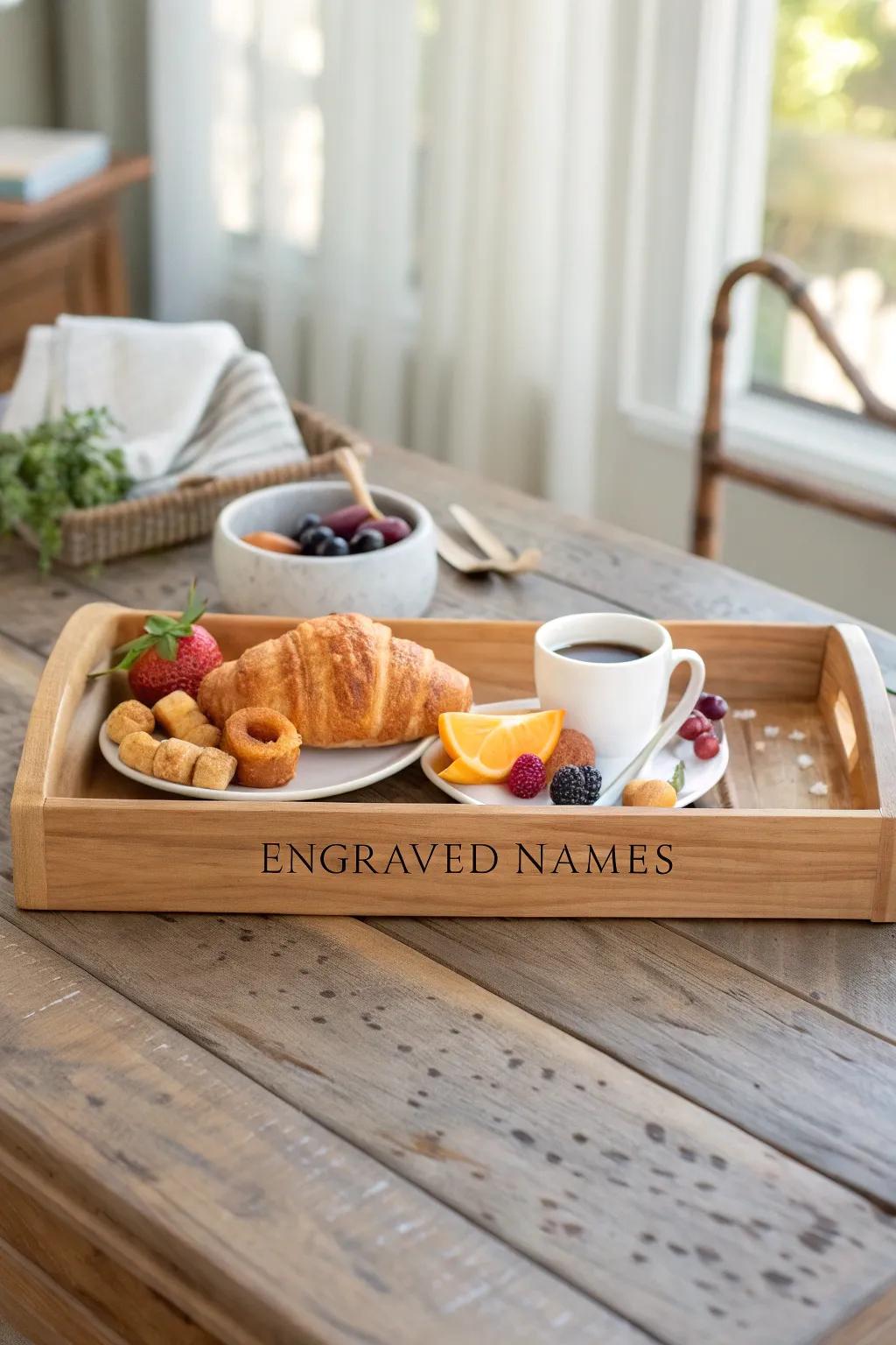 A wooden platter that elevates the art of serving.