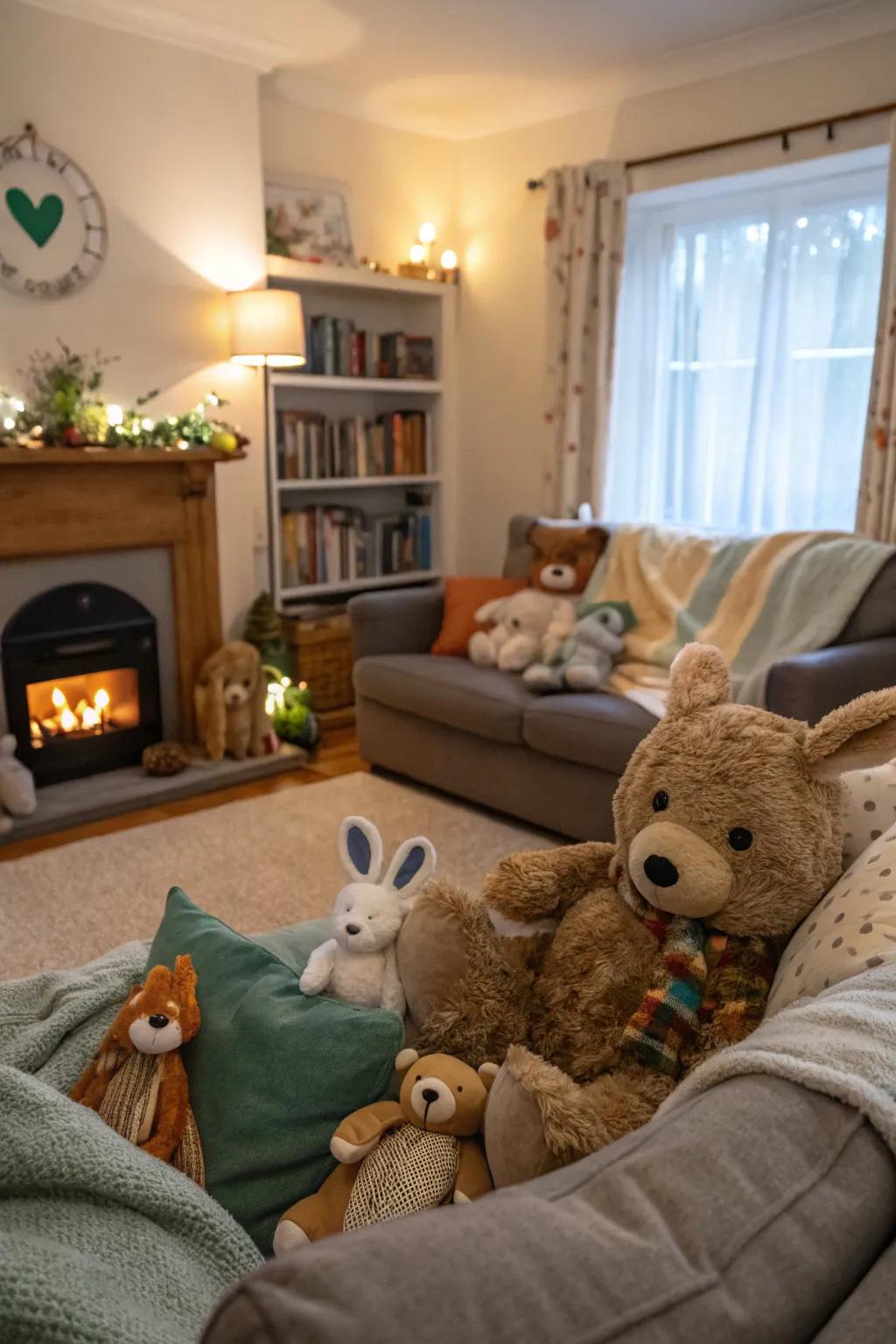 Your décor will be cozier and more charming with soft toys.