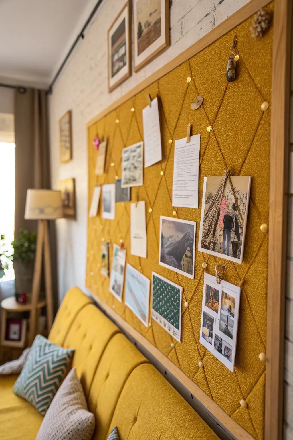 On your pinboard, textural contrasts add depth and produce a tactile experience.