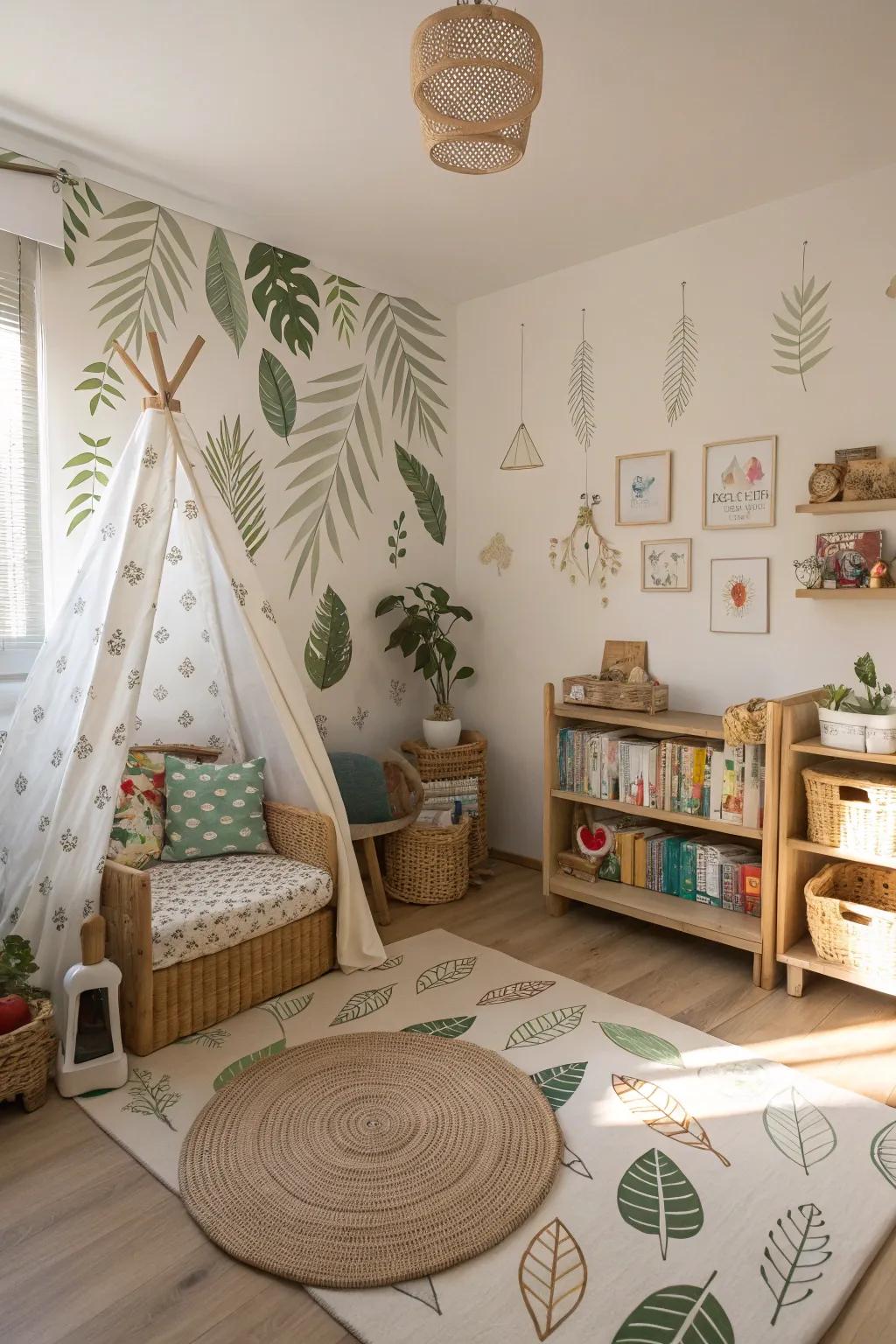 Nature-inspired accents add serenity and warmth.