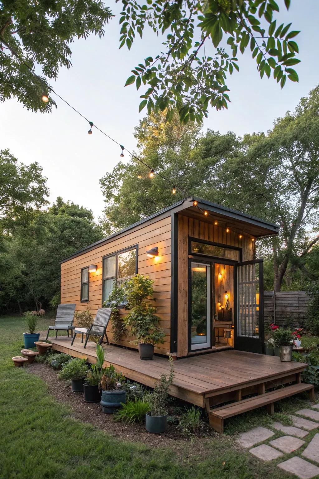 Exterior recreational areas extend the serviceable expanse of pocket-sized dwellings.