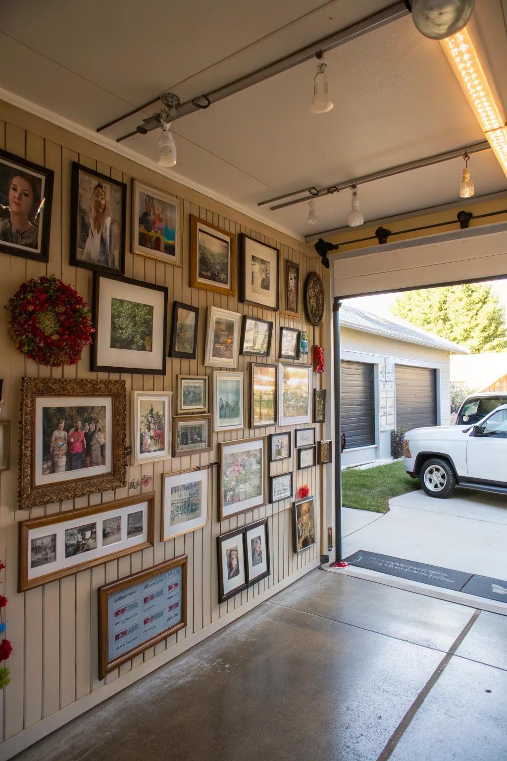 Personal touches add warmth and personality to your garage.