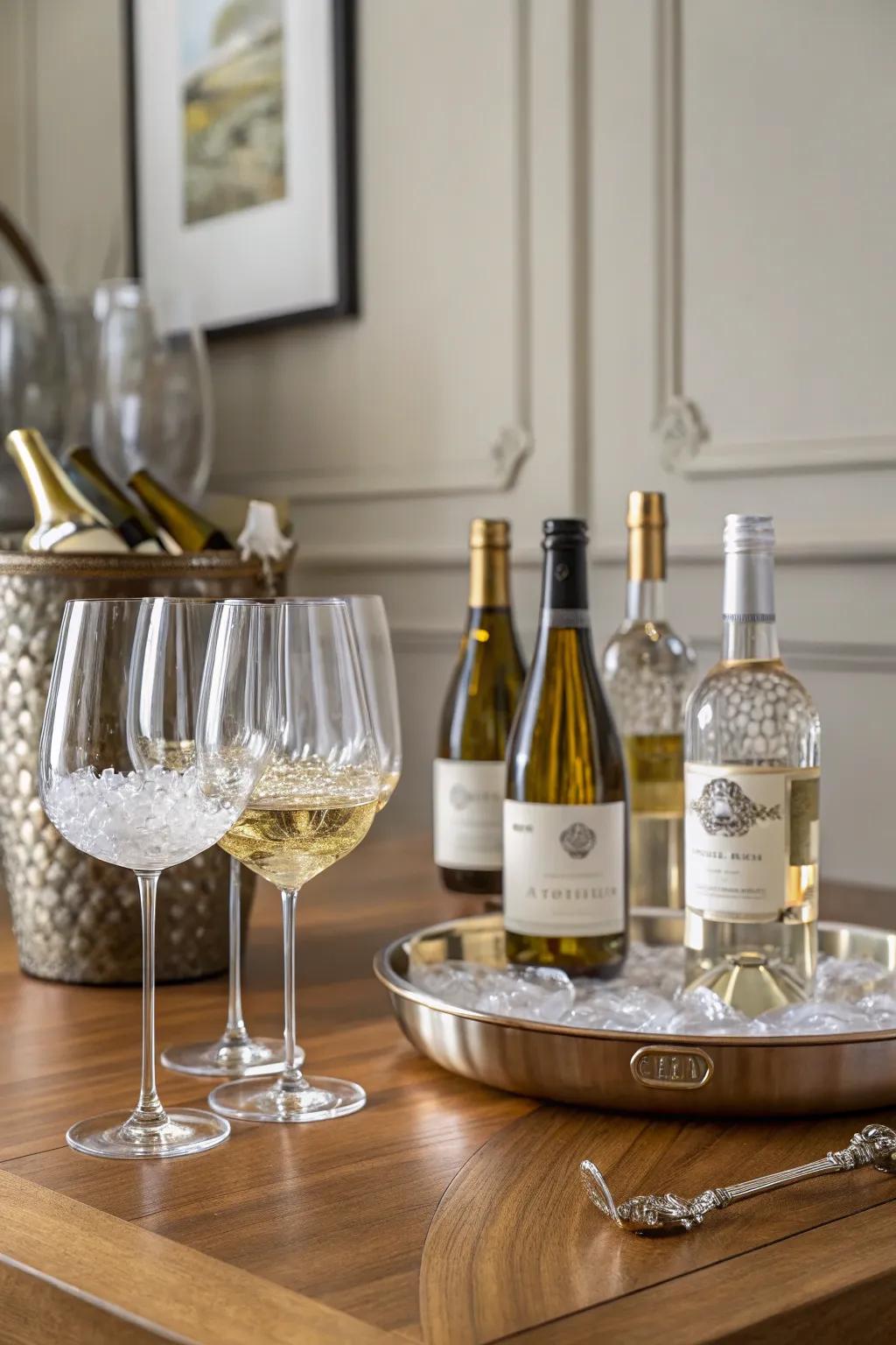 A tasting selection introduces a sophisticated dimension to the gathering.