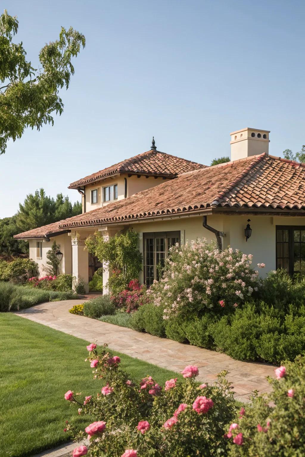Fired clay tiles provide durability and appeal in warmer climates.