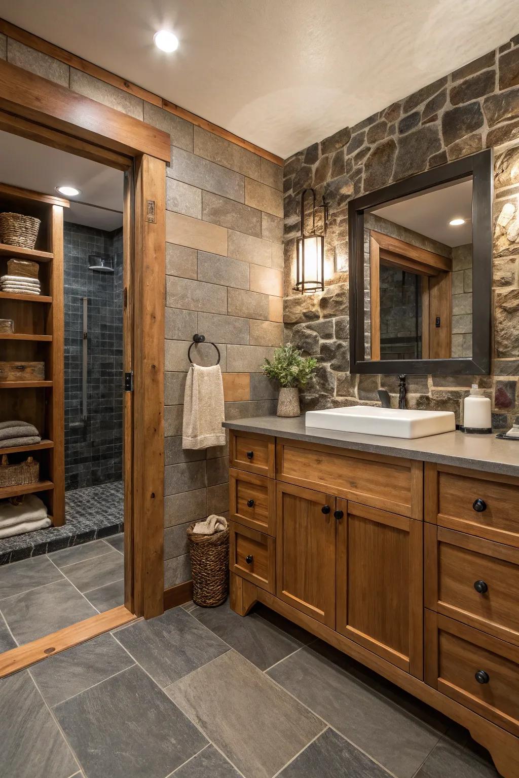 Depth and intrigue are added to your bathroom design through textures.
