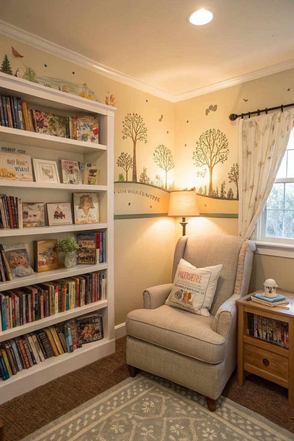 Enter a realm of tales through a storybook-themed nursery.