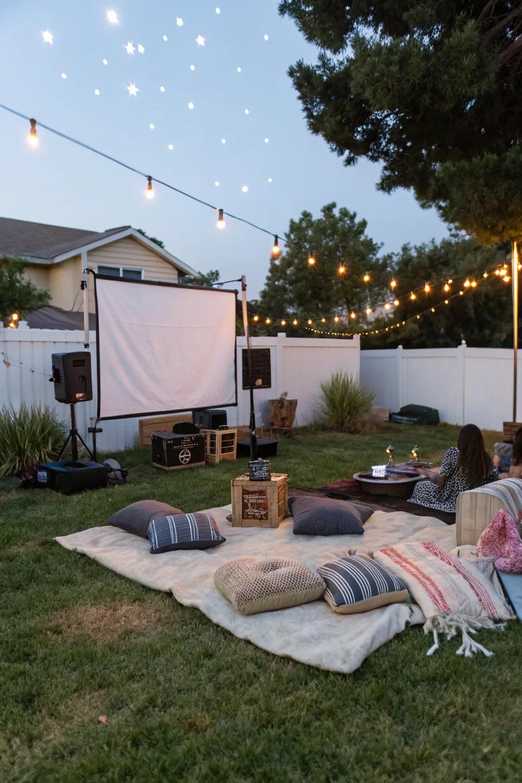 Ambient melodies establish the tone before the movie commences.