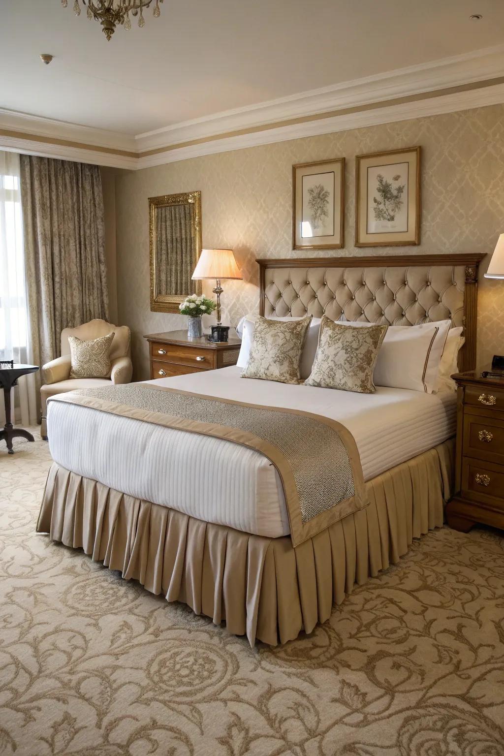 Pleats furnish a tailored and polished aesthetic.