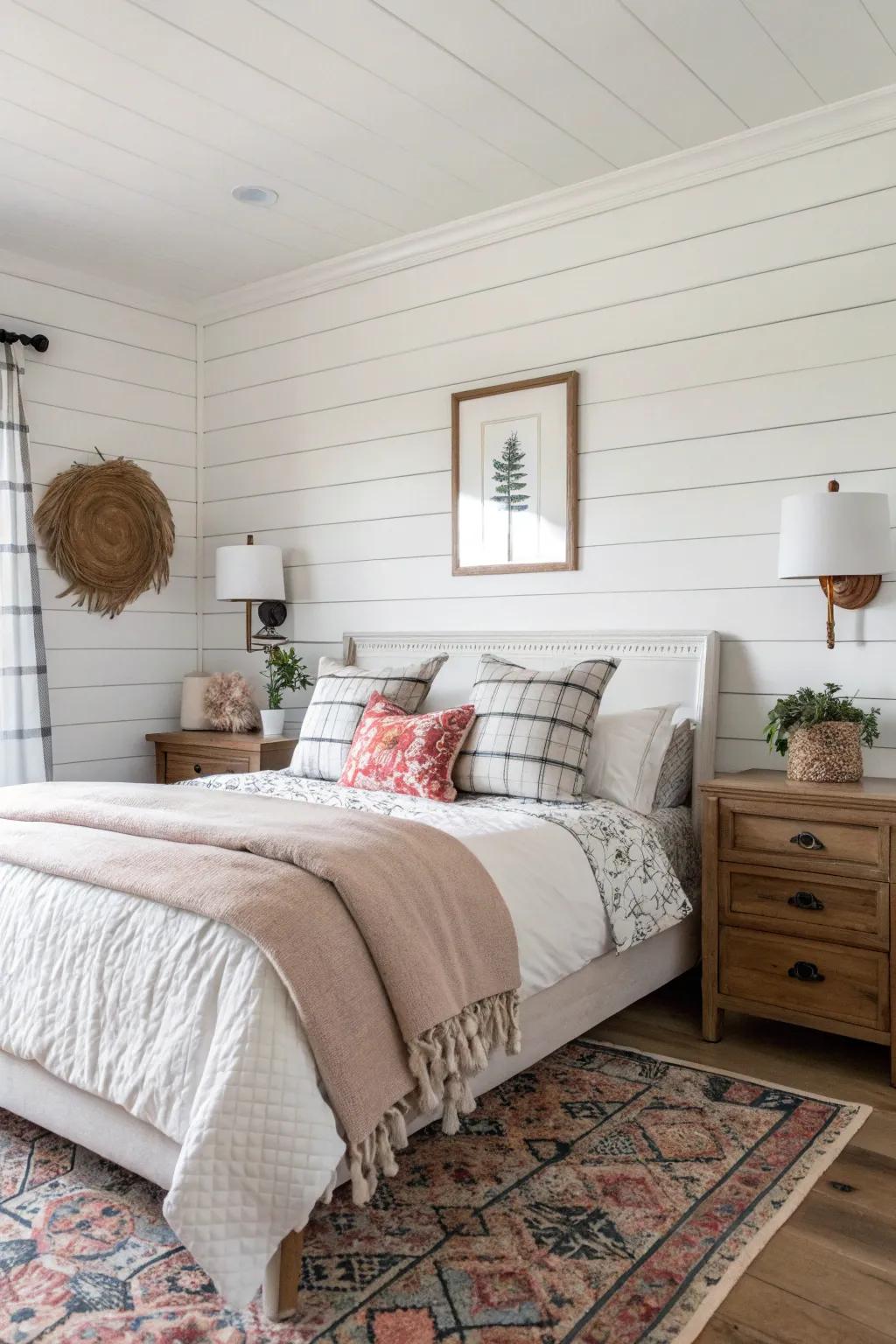 Shiplap provides a classic and cozy feeling.