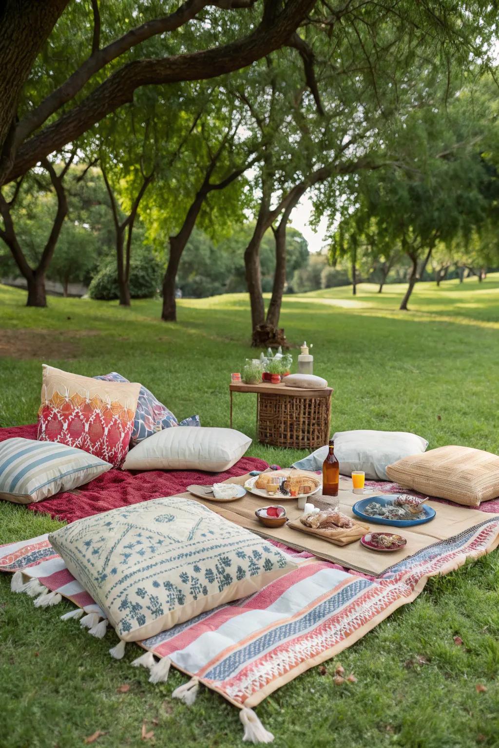 An al fresco relaxation setup merging comfort and refined style