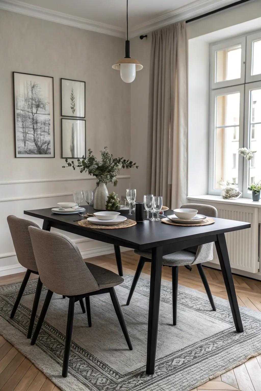 Scandinavian design offers a serene dining experience.